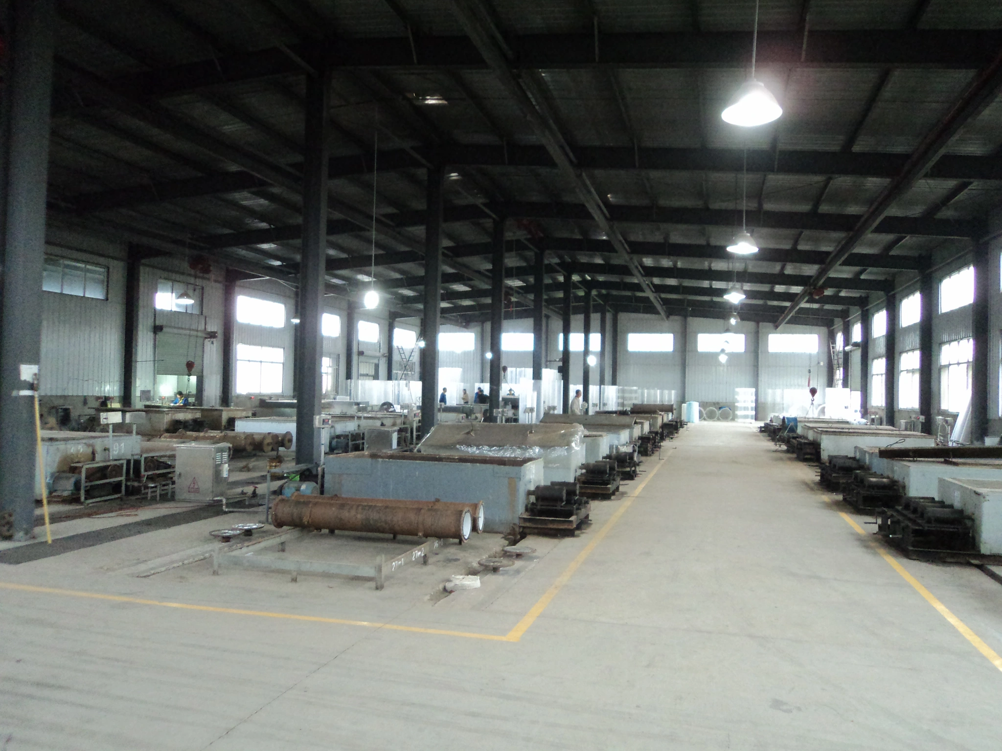 Wide view of the manufacturing workshop and production floor
